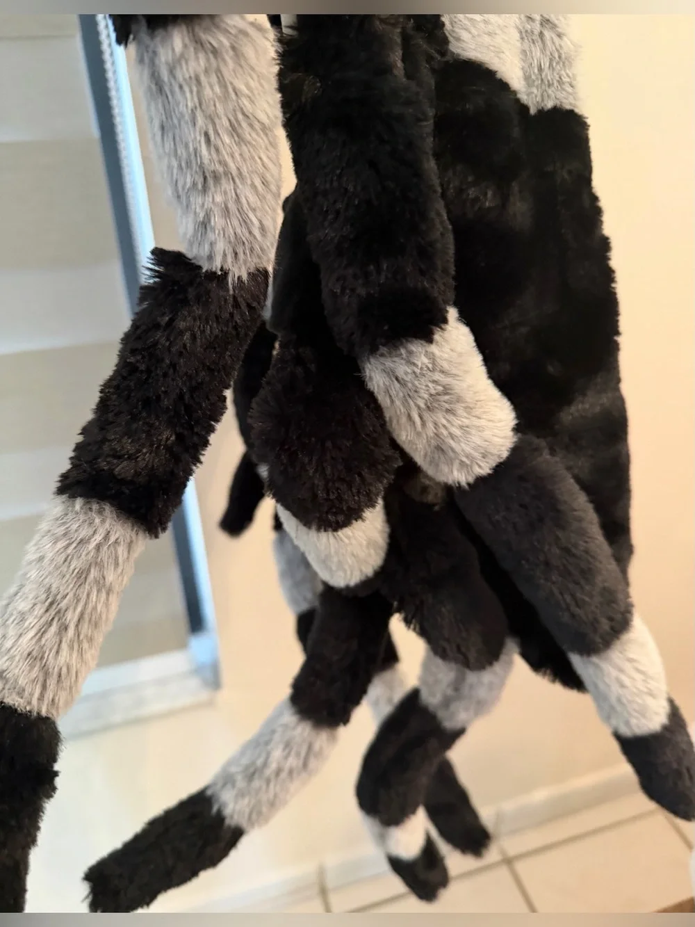 Spooky Hollow Black & Gray Plush Spider Dog Costume Size XL NWT